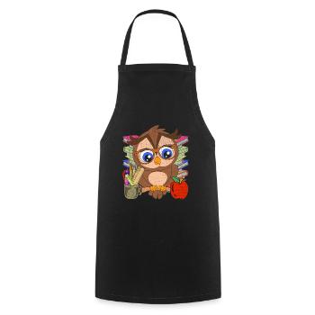 Enrolment Animal Gift Primary School Owl - Cooking Apron - black - Front - AI Model Male 185 dark (185cm)