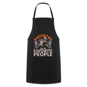 Funny gift idea animal motif raccoon - Cooking Apron - black - Front - AI Model Male 185 dark (185cm)