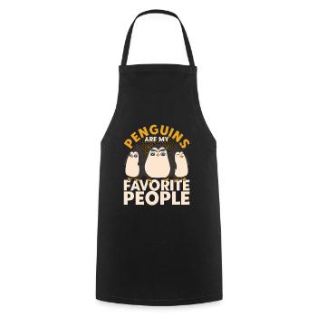 Lustige Geschenkidee Tiermotiv Pinguin - Kochschürze - Schwarz - Vorne - AI Model Male 185 dark (185cm)