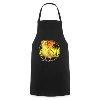 Tropical Bird Summer Gift Cockatiel - Cooking Apron - black - Front - AI Model Male 185 dark (185cm)