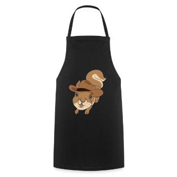 Animal Lover Cowboy Gift Squirrel - Cooking Apron - black - Front - AI Model Male 185 dark (185cm)