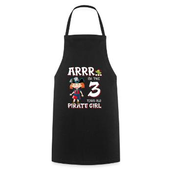 Pirate Boy 3 year old pirate 3rd birthday - Cooking Apron - black - Front - AI Model Male 185 dark (185cm)