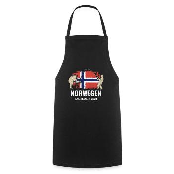 Norvège Pêche 2024 - Tablier de cuisine - noir - Devant - AI Model Male 185 dark (185cm)