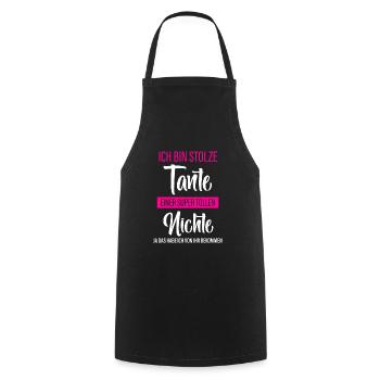 Stolze Tante - Nichte - Kochschürze - Schwarz - Vorne - AI Model Male 185 dark (185cm)