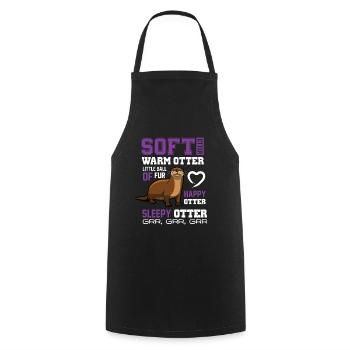 Soft Otter Warm Otter Happy Otter Lustiges T-Shirt - Kochschürze - Schwarz - Vorne - AI Model Male 185 dark (185cm)