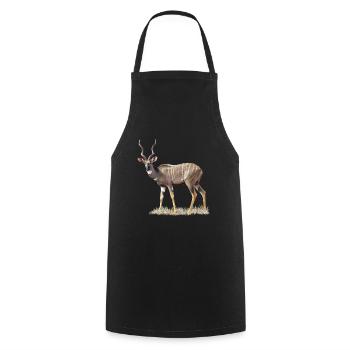 Kudu - African Antelope - Kenya / Africa - Cooking Apron - black - Front - AI Model Male 185 dark (185cm)