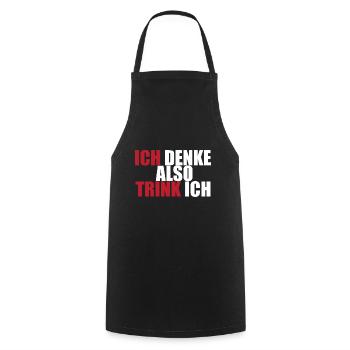 Ich denke also Trink ich Partyzeit Spruch Geschenk - Kochschürze - Schwarz - Vorne - AI Model Male 185 dark (185cm)