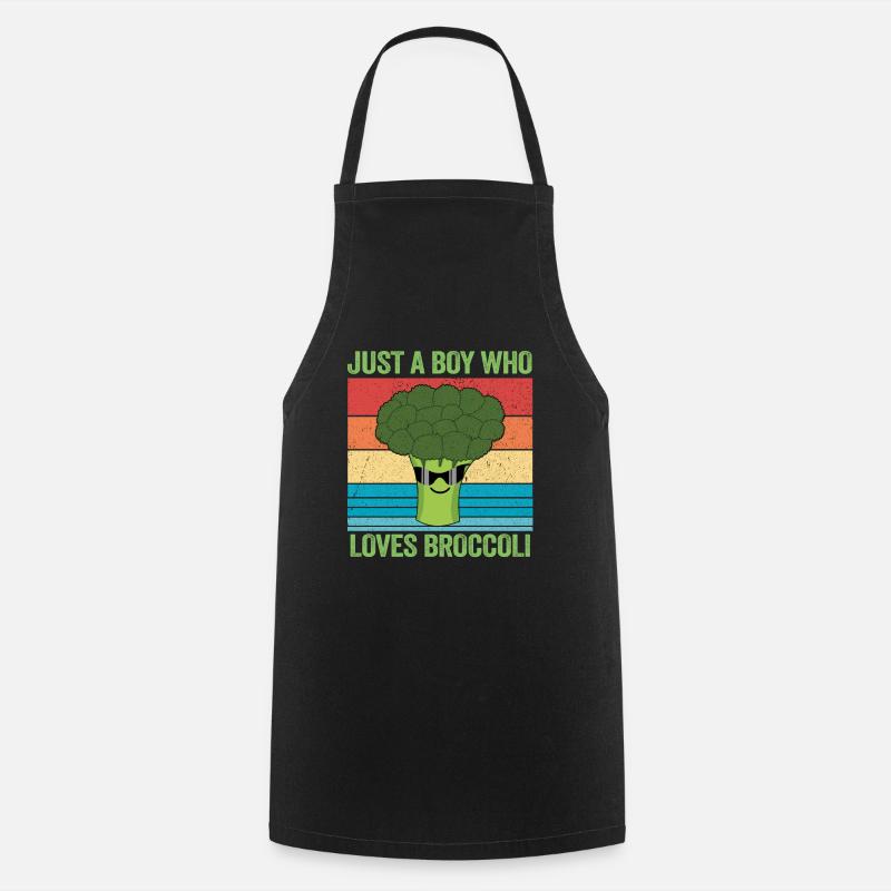 Just A boy Who Loves Broccoli - Tablier de cuisine - noir