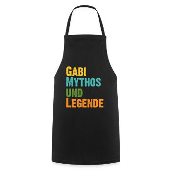 Gabi, die Frau der Mythos die Legende Geburtstag - Kochschürze - Schwarz - Vorne - AI Model Male 185 dark (185cm)