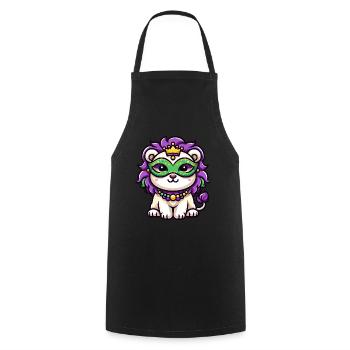 Bande dessinée mignonne de Lion de Mardi Gras - Tablier de cuisine - noir - Devant - AI Model Male 185 dark (185cm)
