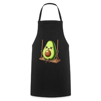 Mignon avocat se balançant terrain de jeu bande dessinée bande dessinée - Tablier de cuisine - noir - Devant - AI Model Male 185 dark (185cm)