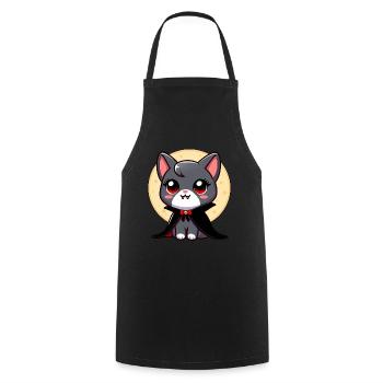 Halloween Cat Vampire Bat Cute - Cooking Apron - black - Front - AI Model Male 185 dark (185cm)
