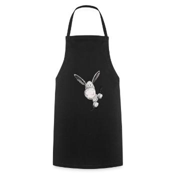 Happy donkey I donkey I animal motif - Cooking Apron - black - Front - AI Model Male 185 dark (185cm)