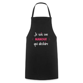 Qui déchire mamour - Tablier de cuisine - noir - Devant - AI Model Male 185 dark (185cm)