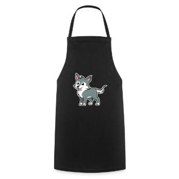 Sweet wolf - Cooking Apron - black - Front - AI Model Male 185 dark (185cm)