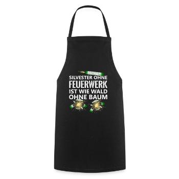 Silvester Feuerwerk Pyro Muss sein - Kochschürze - Schwarz - Vorne - AI Model Male 185 dark (185cm)