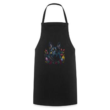 Pâques Printemps Berger allemand - Tablier de cuisine - noir - Devant - AI Model Male 185 dark (185cm)