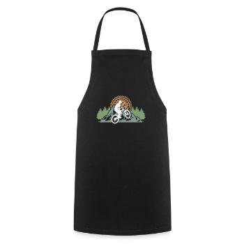 Retro vintage bicycle mountain biking cyclist - Cooking Apron - black - Front - AI Model Male 185 dark (185cm)