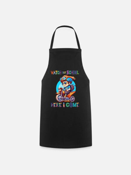 Watch out school - here I come / Steampunk boy - Cooking Apron - black