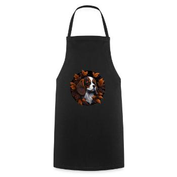 Cavalier King Charles Spaniel Dog en automne - Tablier de cuisine - noir - Devant - AI Model Male 185 dark (185cm)