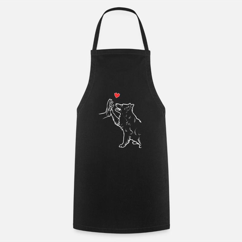Border Collie Mignon Border Collie Amour Frontière - Tablier de cuisine - noir