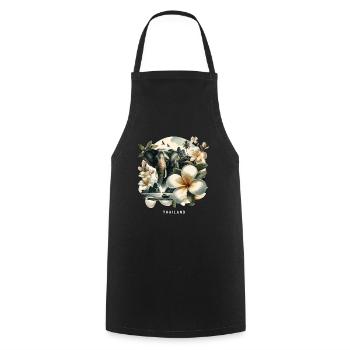 Thai Temple Elephant Bangkok Pagoda - Cooking Apron - black - Front - AI Model Male 185 dark (185cm)