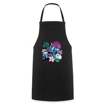 Thai Temple Elephant Bangkok Pagoda - Cooking Apron - black - Front - AI Model Male 185 dark (185cm)