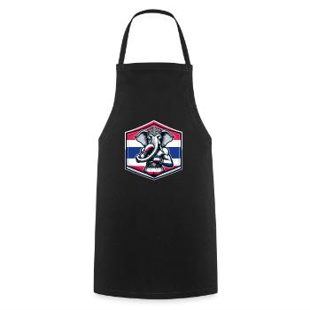 Lustiges Muay Thai Boxen Elefantenboxen - Kochschürze - Schwarz - Vorne - AI Model Male 185 dark (185cm)
