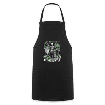 Macramé et plantes - Tablier de cuisine - noir - Devant - AI Model Male 185 dark (185cm)