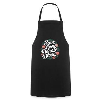 Blood and plasma donation - Cooking Apron - black - Front - AI Model Male 185 dark (185cm)