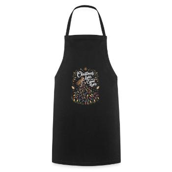Lumières de Noël anti-patriarcat et égalité des droits - Tablier de cuisine - noir - Devant - AI Model Male 185 dark (185cm)