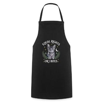 L’égalité des droits ou je mords féministe - Tablier de cuisine - noir - Devant - AI Model Male 185 dark (185cm)