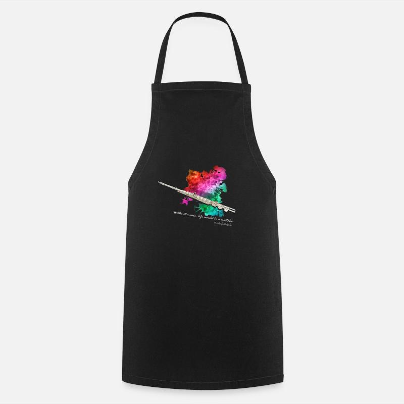 Transverse flute - Cooking Apron - black