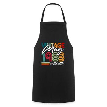 Vintage born May 1983 Birthday May 1983 - Cooking Apron - black - Front - AI Model Male 185 dark (185cm)