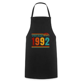VINTAGE 1992 - Cooking Apron - black - Front - AI Model Male 185 dark (185cm)