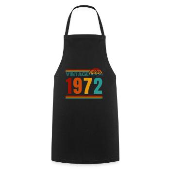 VINTAGE 1972 - Cooking Apron - black - Front - AI Model Male 185 dark (185cm)