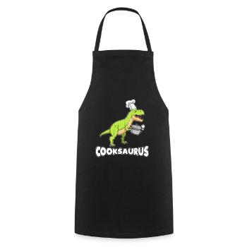 Koch Dinosaurier Cartoon Comic Lustig Geschenkidee - Kochschürze - Schwarz - Vorne - AI Model Male 185 dark (185cm)