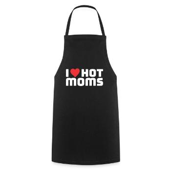 I Love Hot Moms Spruch Männer Humor Geschenkidee - Kochschürze - Schwarz - Vorne - AI Model Male 185 dark (185cm)