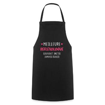 Meilleure Reflexologue - Tablier de cuisine - noir - Devant - AI Model Male 185 dark (185cm)