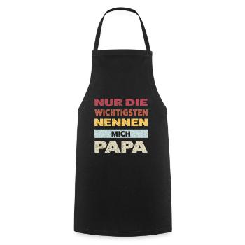 Papa Familie Vater Geschenk - Kochschürze - Schwarz - Vorne - AI Model Male 185 dark (185cm)