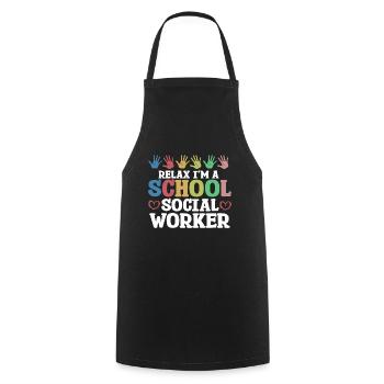 Sozialarbeiter Social Worker Beruf Sozialpädagoge - Kochschürze - Schwarz - Vorne - AI Model Male 185 dark (185cm)