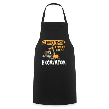 Je ne ronfle pas excavatrice - Tablier de cuisine - noir - Devant - AI Model Male 185 dark (185cm)