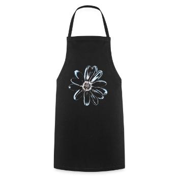 Blüte Vintage - Floral Blume - Kochschürze - Schwarz - Vorne - AI Model Male 185 dark (185cm)