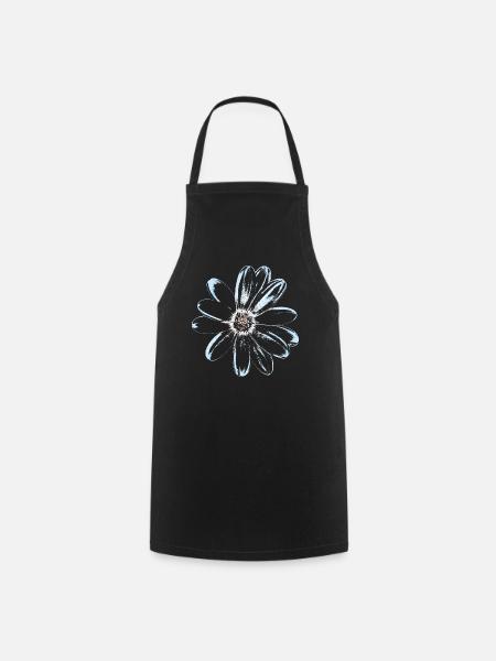 Blüte Vintage - Floral Blume - Kochschürze - Schwarz
