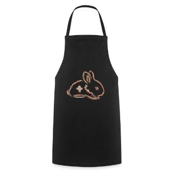 Veterinary Bunny - Cooking Apron - black - Front - AI Model Male 185 dark (185cm)