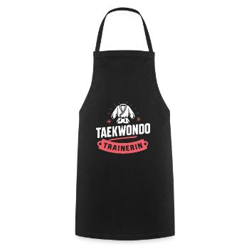 Taekwondo-Sporttrainerin - Kochschürze - Schwarz - Vorne - AI Model Male 185 dark (185cm)