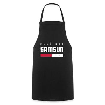 Samsun 55 Turquie Turkiye Gift Holiday TR Turk - Tablier de cuisine - noir - Devant - AI Model Male 185 dark (185cm)