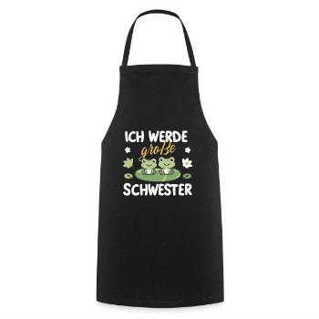 Große Schwester Frosch-Motiv Schwangerschaft - Kochschürze - Schwarz - Vorne - AI Model Male 185 dark (185cm)