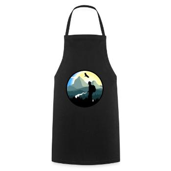 Montagnes, randonnée, nature sauvage - homme - Tablier de cuisine - noir - Devant - AI Model Male 185 dark (185cm)