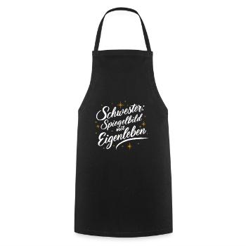 Schwester Spiegelbild: Lustig Geburtstag Hochzeit - Kochschürze - Schwarz - Vorne - AI Model Male 185 dark (185cm)